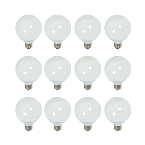 Satco S7304-12pk G25 Compact Fluorescent Globe Light Bulb 2700k White 12-pack