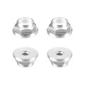 Nylon Insert Hex Lock Nuts 4pcs M2 X 0 4mm Aluminum Alloy Self-locking Anodizing Flange Nut For Fasteners Silver 