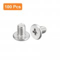 Uxcell M3-0 5 X 4mm 100pcs Flat Round Head Screws 304 Stainless Steel Phillips Drive Machine Hardware Fastener For Furniture