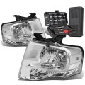 Auto Dynasty Chrome Housing Clear Corner Headlight Head Lamps Tool Kit For Ford Expedition 07-14