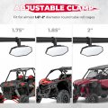 Kemimoto Utv Side Mirrors And Center Mirror For 1 75 2 Roll Bar Adjustable Rearview Compatible With Polaris Rzr Pioneer Can-am