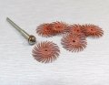 3m Radial Bristle Discs Brushes Red 220 Grit 3 4 Pack Of 6 And Screw Mandrel By Jts 