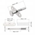 Uxcell Plunger Latches Spring-loaded Stainless Steel 6mm Dia Head Spring 50mm Total Length 2pcs