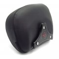 Httmt Gloss Black Cushion Backrest W Skull Plate Compatible With 1997-2017 H-d Touring Road King