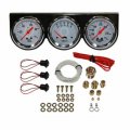 Pirate Mfg Universal 2-5 8 3 Gauge Set Chrome Bezel Water Oil Pressure Volts Gauges Kit 