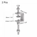 Uxcell Stainless Steel C-clamp 30mm Wide Jaw Opening With Screw Rod For Woodworking Welding Building Household Mount 2 Pcs