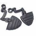 Xkh Group Motorcycle Black 360 Adjustable Peg Mounting Kit U Shape Footrest Foot Pegs For Yamaha V-star Roadstar Suzuki