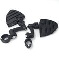 Xkh Group Motorcycle Black 360 Adjustable Peg Mounting Kit U Shape Footrest Foot Pegs For Yamaha V-star Roadstar Suzuki