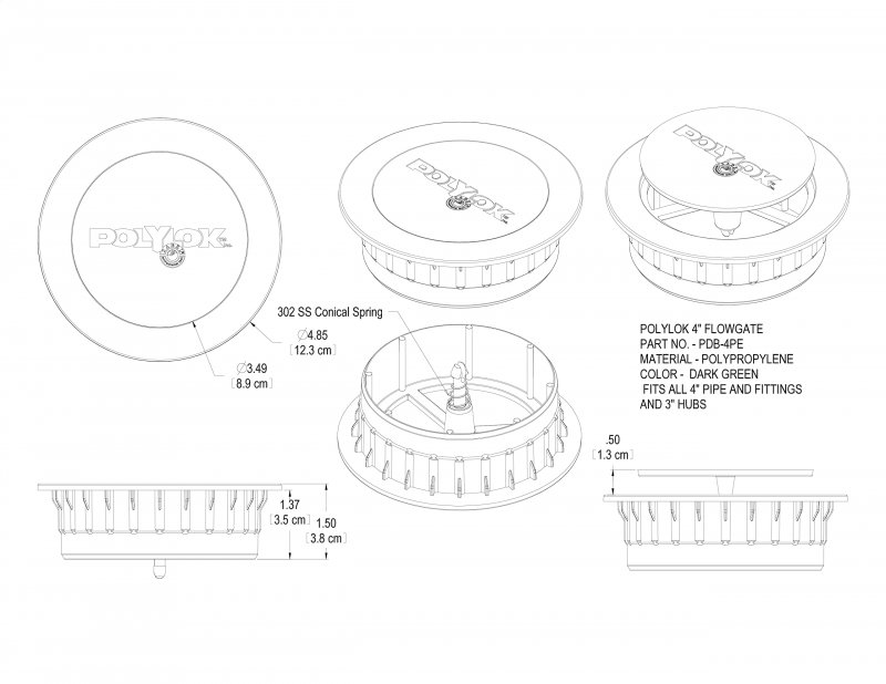 Polylok Flow Gate 90a Elbow Drainage Pop-up