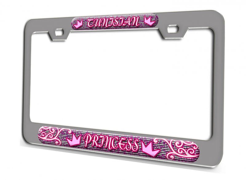 Tunisian Princess 3d Metal License Plate Frame Universal Fit For Auto Suv And Truck Tag Holder 12 In X 6 Heavy Duty Steel