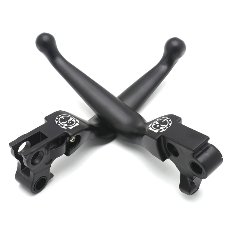 Motorcycle Black Skull Brake Clutch Hand Lever For H-d 96-07 Dyna 11-14 Softail P N Mt241-027s-gbk