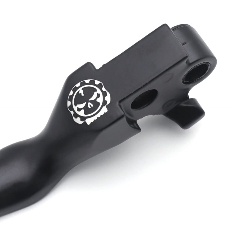 Motorcycle Black Skull Brake Clutch Hand Lever For H-d 96-07 Dyna 11-14 Softail P N Mt241-027s-gbk