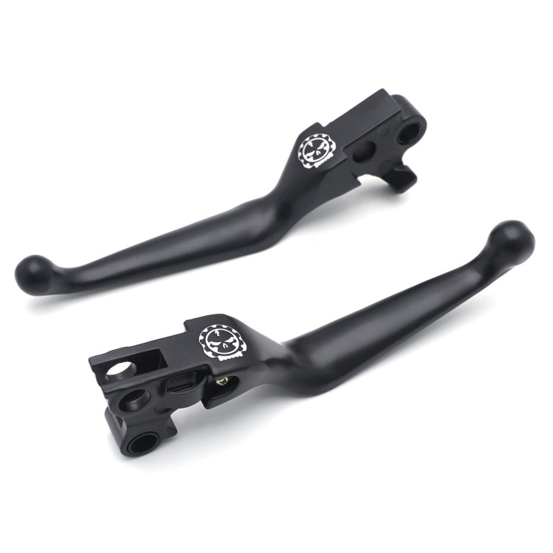 Motorcycle Black Skull Brake Clutch Hand Lever For H-d 96-07 Dyna 11-14 Softail P N Mt241-027s-gbk