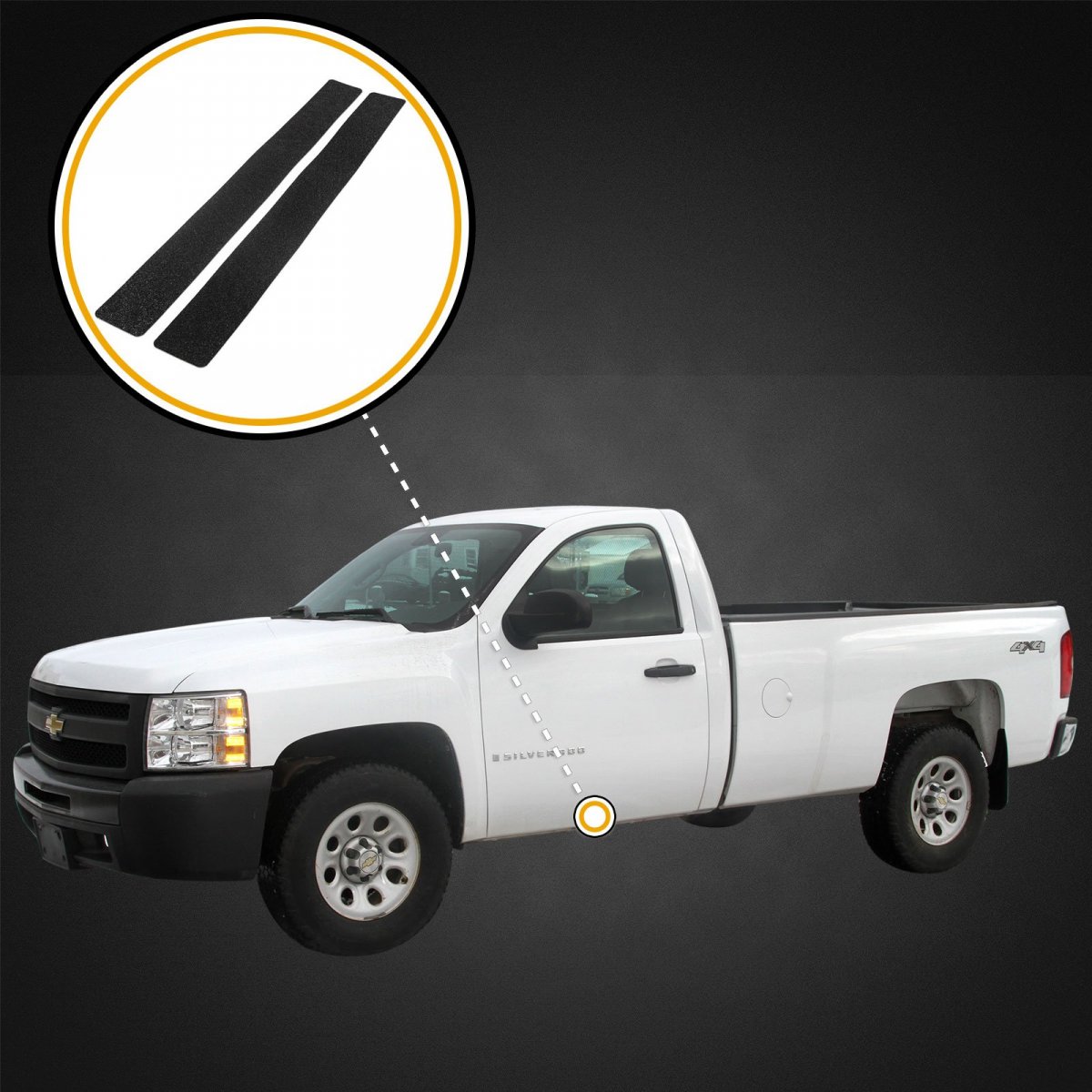 Red Hound Auto Custom Fit 2007-2013 For Chevrolet Gmc Silverado Sierra Regular Cab Door Entry Guards Scratch Protection 2pc Kit