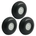 3pcs Rc Model Plane Aircraft Landing Pu Tire Wheel D63mm H24mm D4mm 