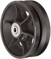 Rwm Casters Vir-0620-08 6 Diameter X 2 Width Cast Iron V-groove Wheel With Straight Roller Bearing 1000 Lb Capacity 