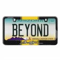 Ipick Image For Ford Mustang Script Yellow Racing Stripe Black Real Carbon Fiber License Plate Frame