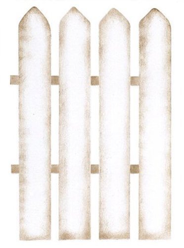 Designer Stencils Four Posts Picket Fence Wall Stencil -e109
