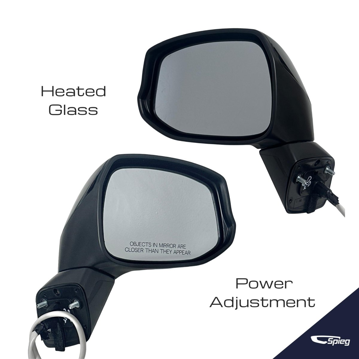 Spieg Side Mirror Set For 2012-2013 Honda Civic Power Adjustment Heated Manual Folding Black 5 Pins Pair Ho1320266 Ho1321266