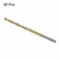 Uxcell High Speed Steel Straight Shank Twist Drill Bit Fully Ground Titanium Coated 2 5mm Diameter 34mm Total Length 12mm 36