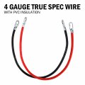 4 Awg 24 In Batteryverter Cables Set 3 8 In Copper Lugs Positive And Negative Pair For Marine Rv Solar Heat Corrosion Resistant