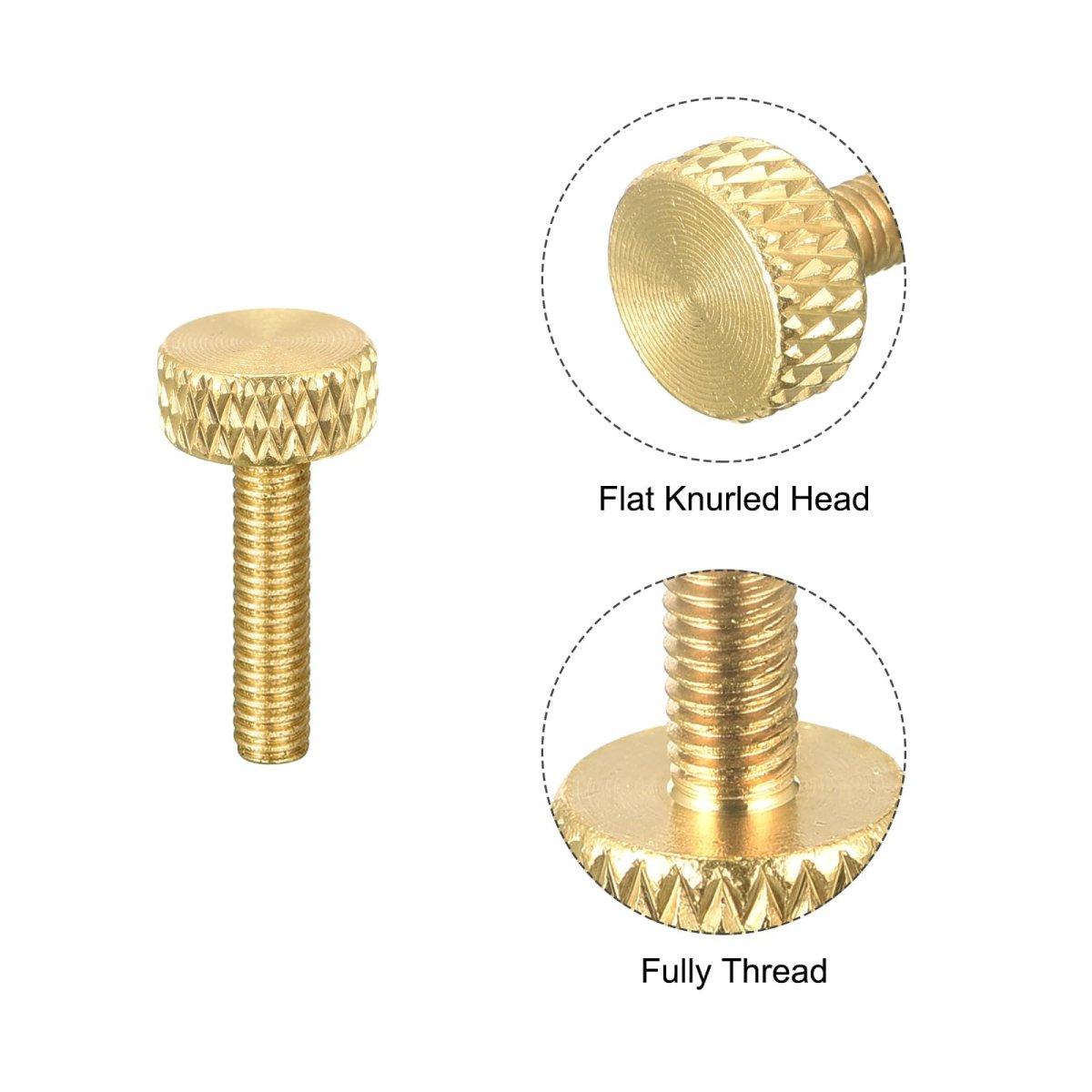 4pcs Brass Knurled Thumb Screws M3x12mm 15 5mm Length Flat Grip Bolt Knobs Fasteners For Electronic Mechanical