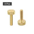 4pcs Brass Knurled Thumb Screws M3x12mm 15 5mm Length Flat Grip Bolt Knobs Fasteners For Electronic Mechanical