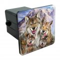 Wolf Pack Selfie Family Wolves Tow Trailer Hitch Cover Plug Insert