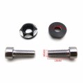 Httmt- 4pcs 6mm Thread Dia Aluminum Alloy Decorative License Plate Bolt Screw Compatible With Most Car Motorcycle P N