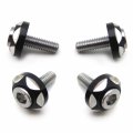 Httmt- 4pcs 6mm Thread Dia Aluminum Alloy Decorative License Plate Bolt Screw Compatible With Most Car Motorcycle P N
