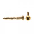 Prime-line Wood Screws Round Head Phillips Drive 6 X 1 In Solid Brass 25 Pack