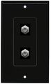 Riteav 1 Gang Decorative 2 Coax Black Wall Plate 