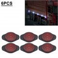 Fsfy 6 Pcs Side Marker Light Round Winding Lamp For Car Bus Truck Trailer Lorry Tractor Camper Motorhome Pickup Boat Van