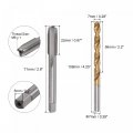 Uxcell M8 X 1 Straight Flute Thread Tap And 7 0mm Twist Drill Bit Set Metric Titanium Plated 6542 High Speed Steel Machine