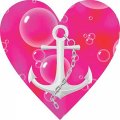 Stickertalk Heart-shaped Anchor Vinyl Sticker 4 Inches By 