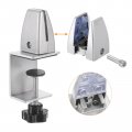 Uxcell Partition Support Bracket 2pcs Adjustable Desk Divider Clamp Privacy Panel For 3 2-9mm Thick Silver Tone