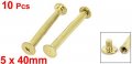 Uxcell Scrapbook Leather 5x40mm Brass Plated Binding Chicago Screw Post 10pcs