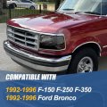 Auto Dynasty 6pcs Factory Style Headlights Assembly And Bumper Lamps Compatible With Ford F150 F250 F350 Bronco 92-96 Driver