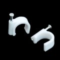 100 White Round Nail Cable Clips Ethernet Computer Wire Tv Aerial Rg6 Coax 6mm I 19164i 