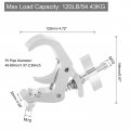 Uxcell Light Truss Clamps 1 W Stage Lighting Pipe C Clamp Aluminum Alloy For 57-2 36 Od Tube Max Load 120lb Silver 2pcs