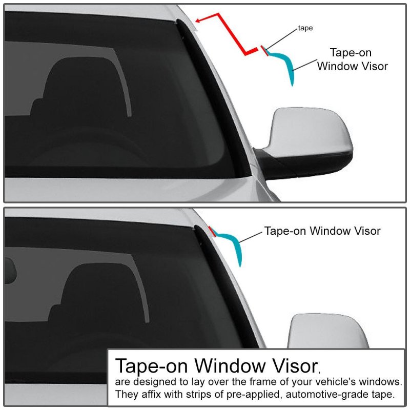 4pcs Tape-on Window Visor Deflector Rain Guard For Nissan Xterra 2000-2004 Acrylic