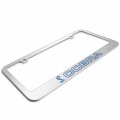 Ipick Image For Ford Mustang Cobra Outline In Blue Mirror Chrome Metal License Plate Frame