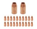 Usweldwire 22pk Mig Kit Replacement For Tweco Velocity Vts35 035 Tips And Vns50f Nozzles 22 Pk 