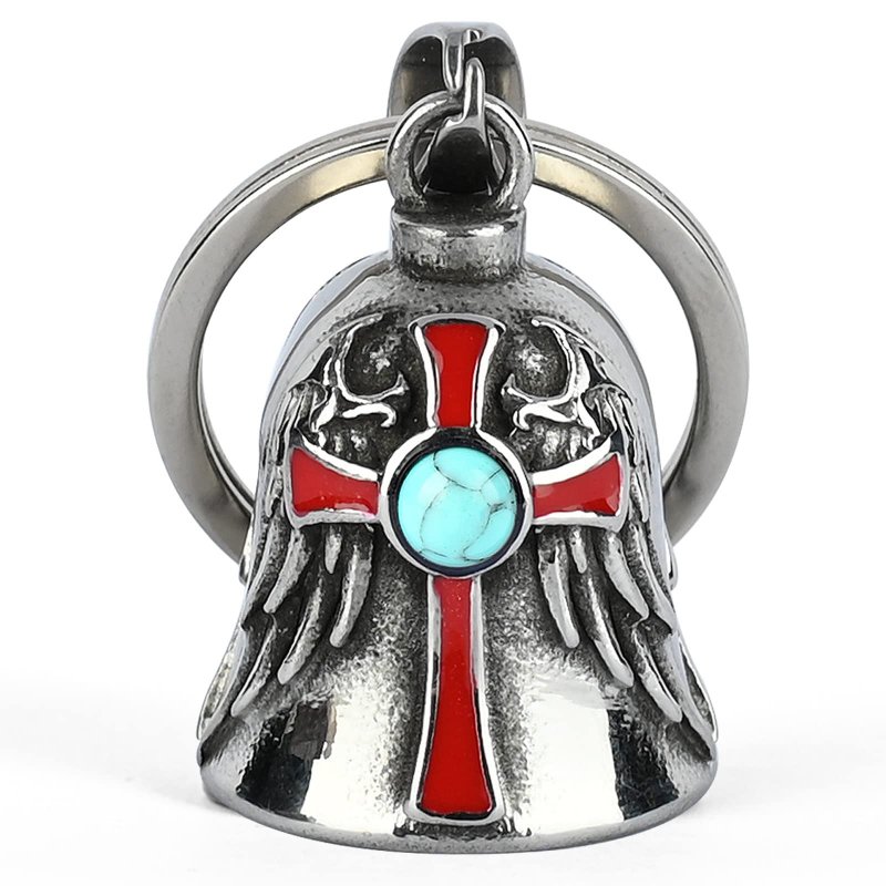 Gremlin Bells For Motorcycles Christ Cross Angel With Turquoise Biker Riding Accessory Bell Luck All Your Life Motorcycle
