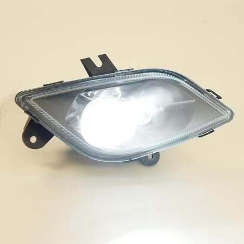 Front Right Full Led Fog Light For 2018 To 2024 Freightliner Cascadia Passenger Side Bumper Lamp Drl Clear Lens Black Housing
