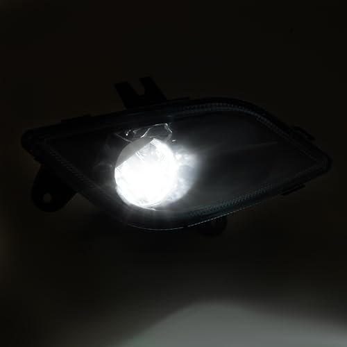 Front Right Full Led Fog Light For 2018 To 2024 Freightliner Cascadia Passenger Side Bumper Lamp Drl Clear Lens Black Housing