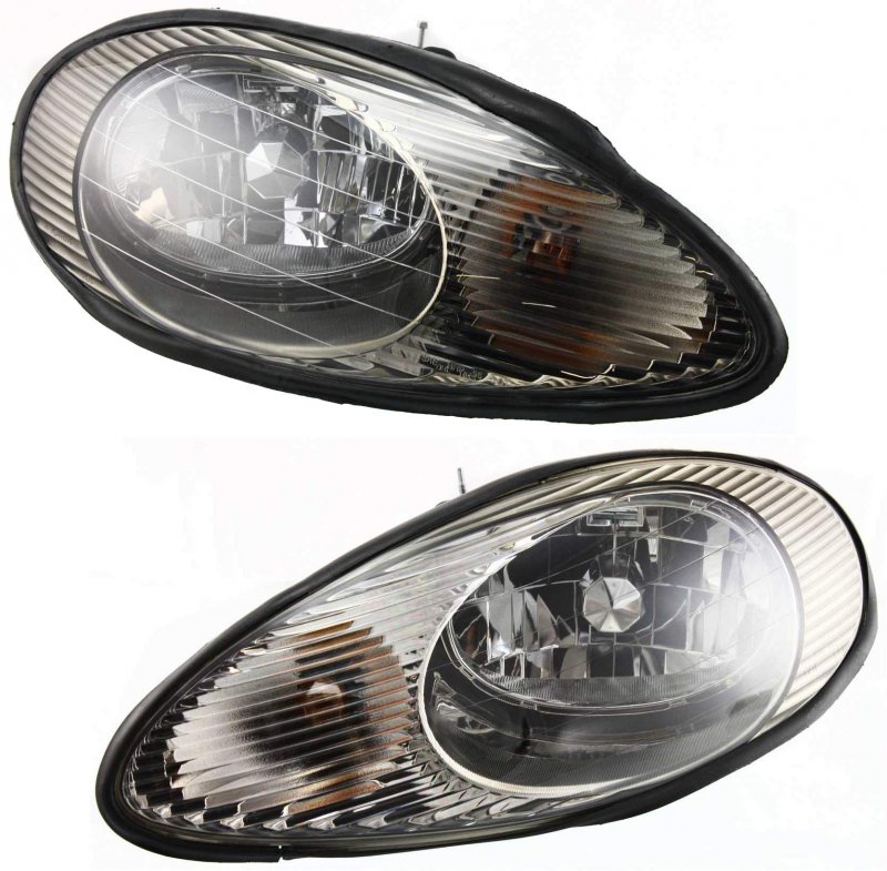 Evan-fischer Headlight Set For 1996-1999 Mercury Sable Left Driver And Right Passenger Side Halogen With Bulb S