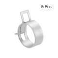 Uxcell Spring Band Type Clamp 26mm Inner Dia Fit 27 5-30mm Od Hose Fuel Line Silicone Tube Clips Silver Manganese Steel 5pcs
