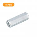 Uxcell 5pcs M6x10x30mm Coupling Nuts Galvanized Carbon Steel Hex Threaded Rod Coupler For Furniture Electronic Industrial