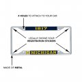 University Of Michigan License Plate Frame Wolverines Um U M Go Blue Hail Metal For Front Or Back Car Officially Licensed Year